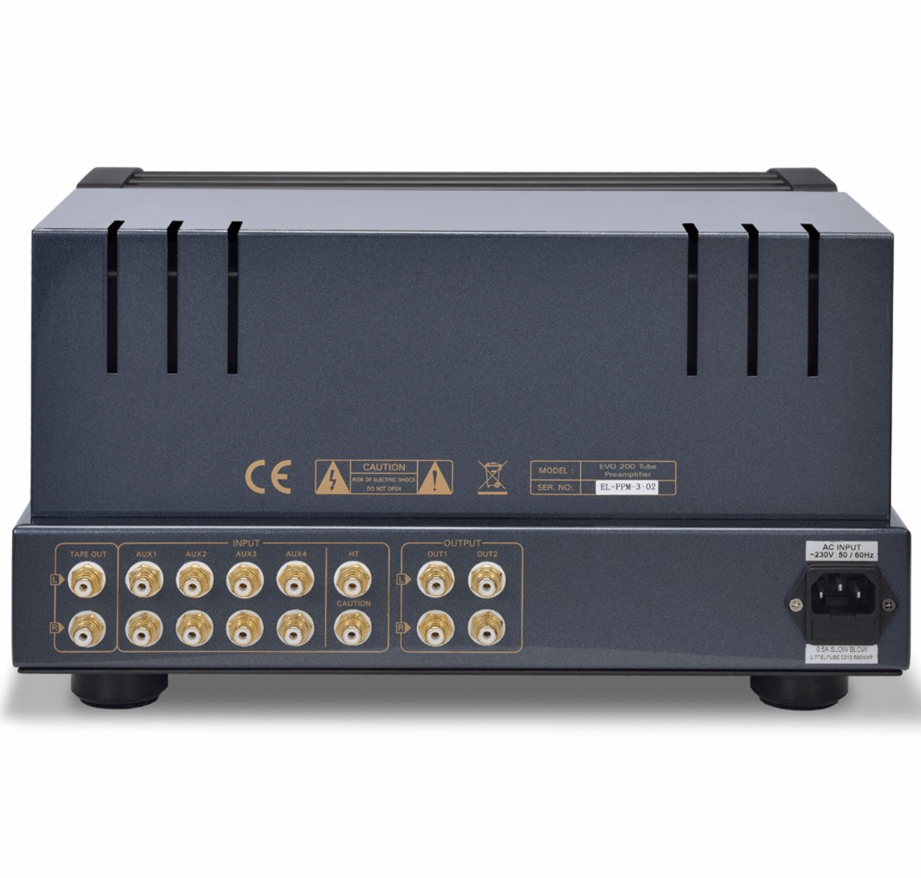 PrimaLuna EVO 200 Tube Pre Amplifier in Black, back