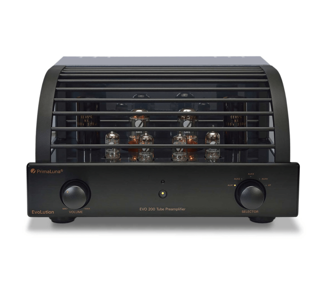 PrimaLuna EVO 200 Tube Pre Amplifier in Black, with cover