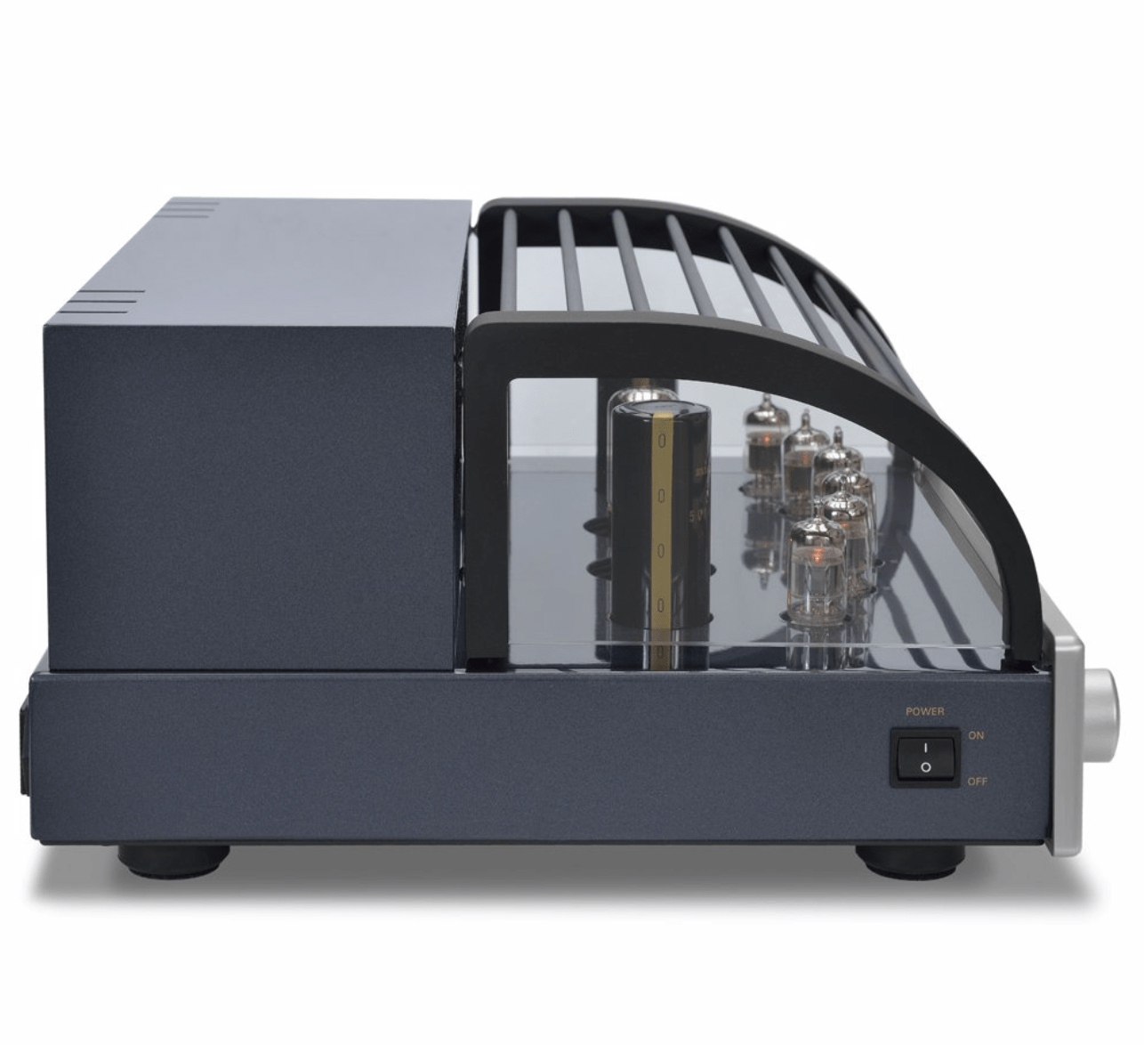 PrimaLuna EVO 300 Tube Pre Amplifier in Silver, with cover, profile image