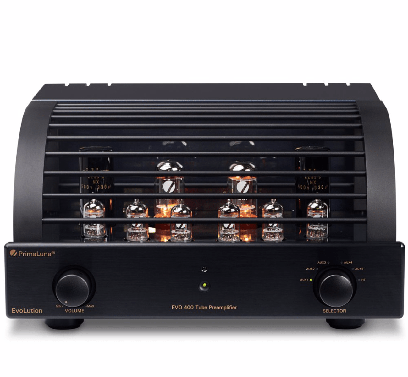 PrimaLuna EVO 400 Tube Pre Amplifier in Black with cover
