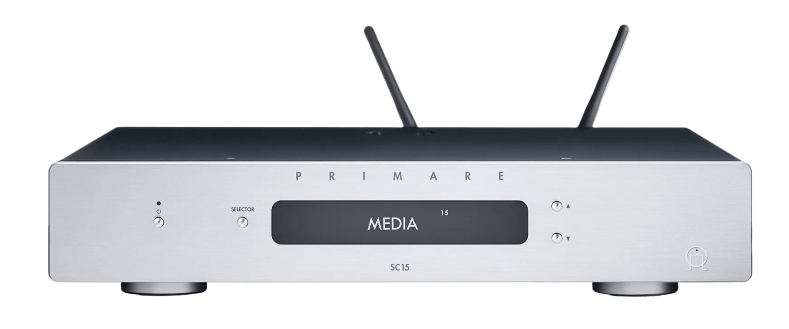 Primare SC15 Prisma MK2 Network Player and DAC in titanium, front of unit
