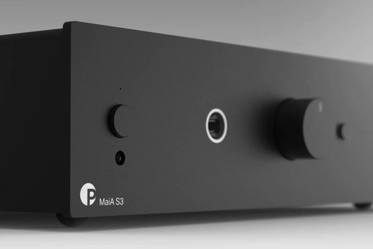 ProJect Audio MaiA S3 Integrated Amplifier in black, angled view