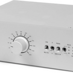 ProJect Phono Box RS Phono Preamplifier, front image of silver unit