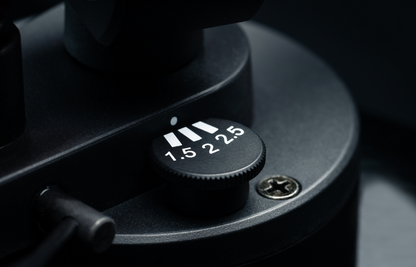 ProJect AC/DC Special Edition Turntable with Ortofon Red Cartridge, closeup of speed dial