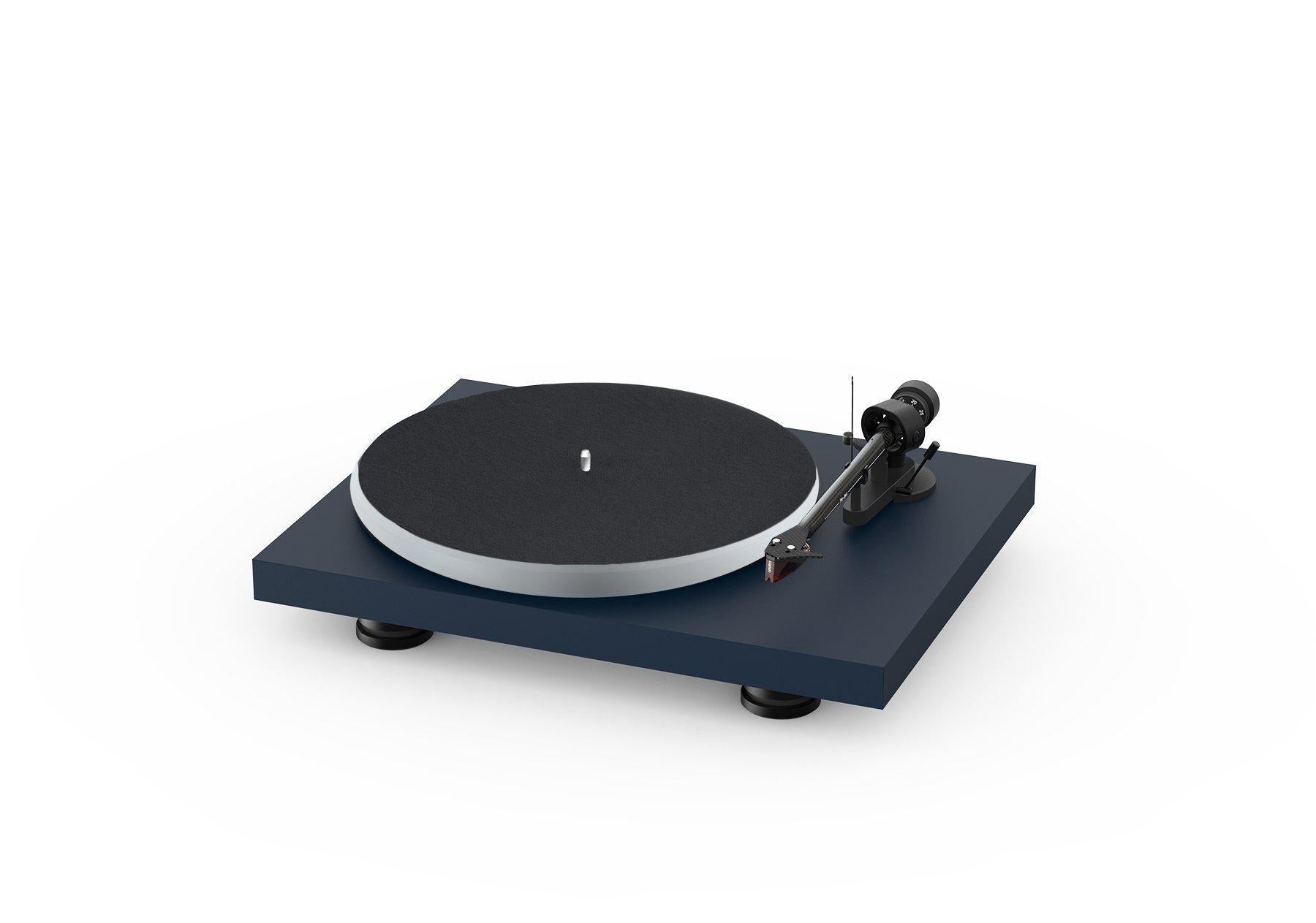 ProJect Audio Systems Turntables ProJect Debut Carbon EVO Acryl Turntable (Satin Steel Blue) with Ortofon 2M Red Cartridge