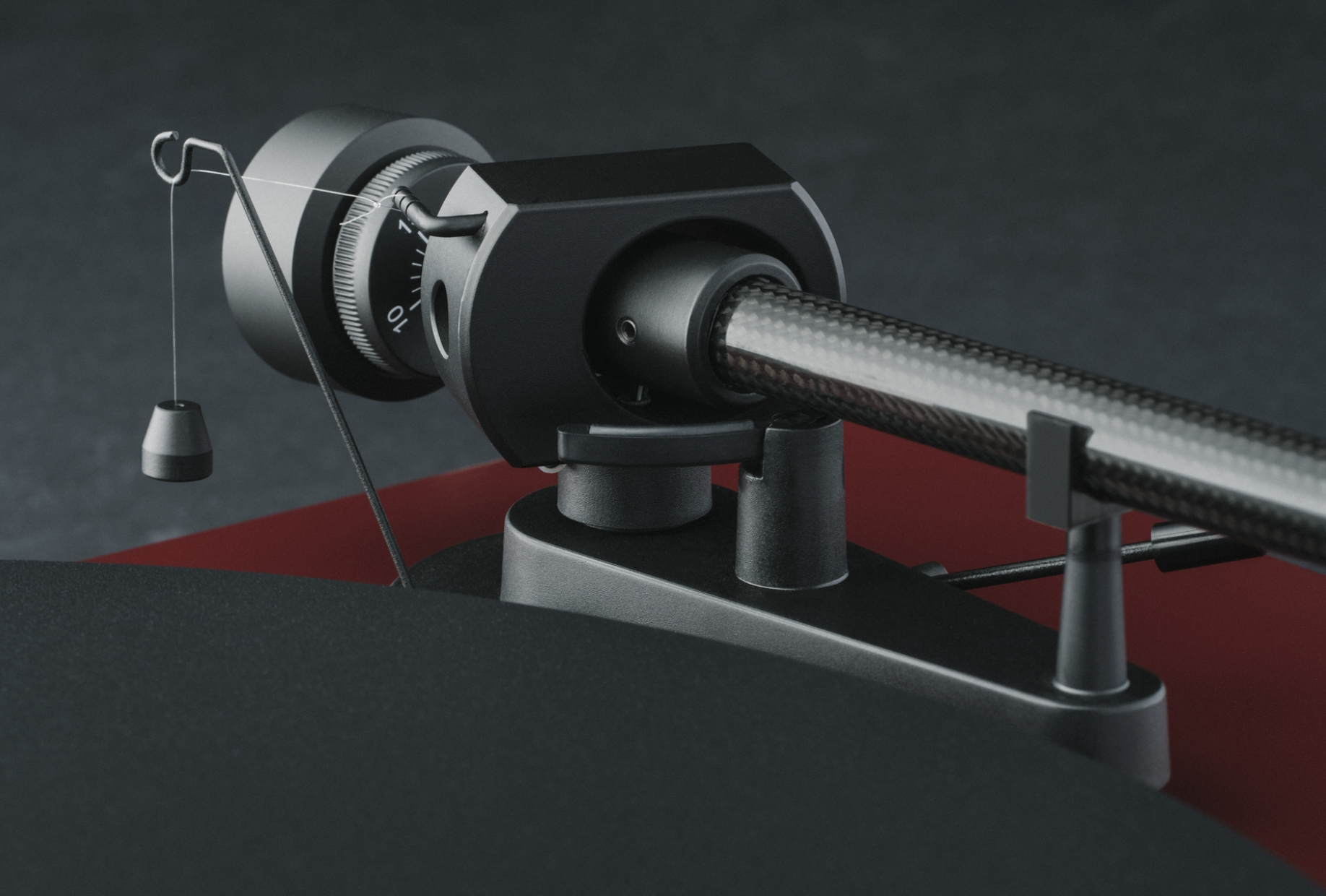 ProJect Debut EVO 2 Turntable with Pick It MM Cartridge, counterweight closeup