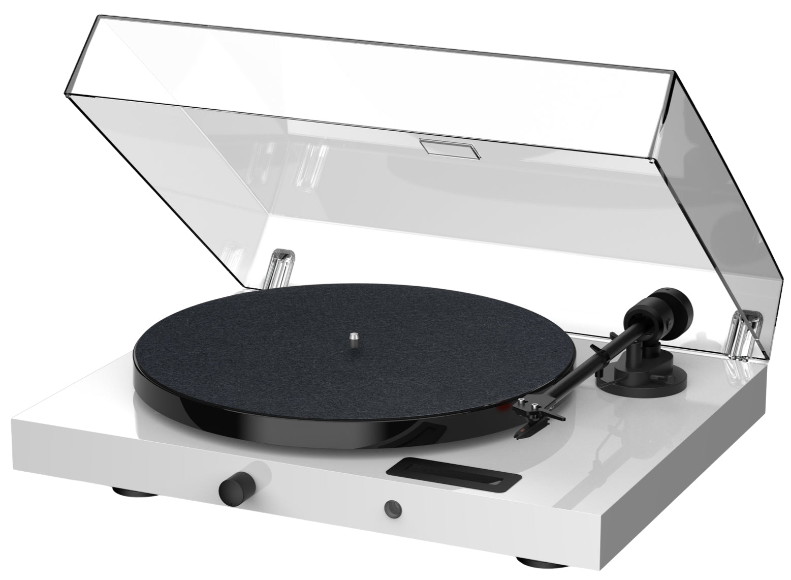 Project Juke Box E1 Turntable with Ortofon OM5e Cartridge in High Gloss White