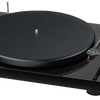 ProJect Debut E Carbon Turntable with Ortofon 2M Red cartridge in black, angled