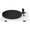 ProJect E1 Phono Turntable in White With Audio Technica AT2600L Cartridge, front