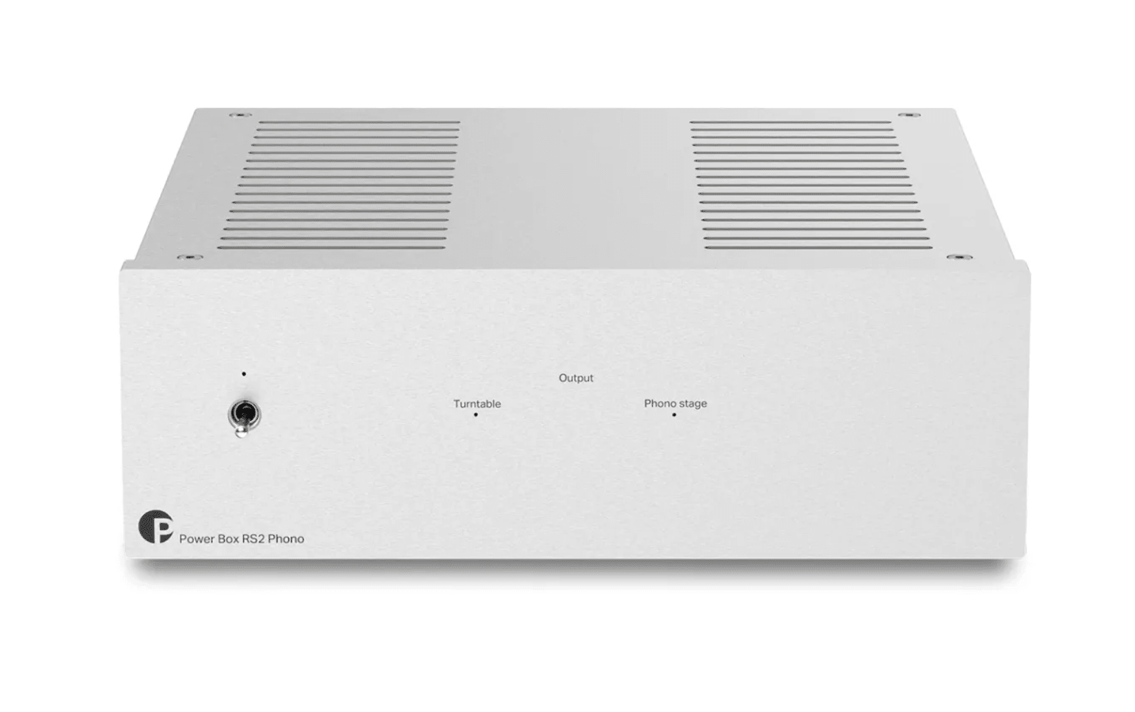 ProJect Power Box RS2 Phono Power Supply in Silver, front of unit