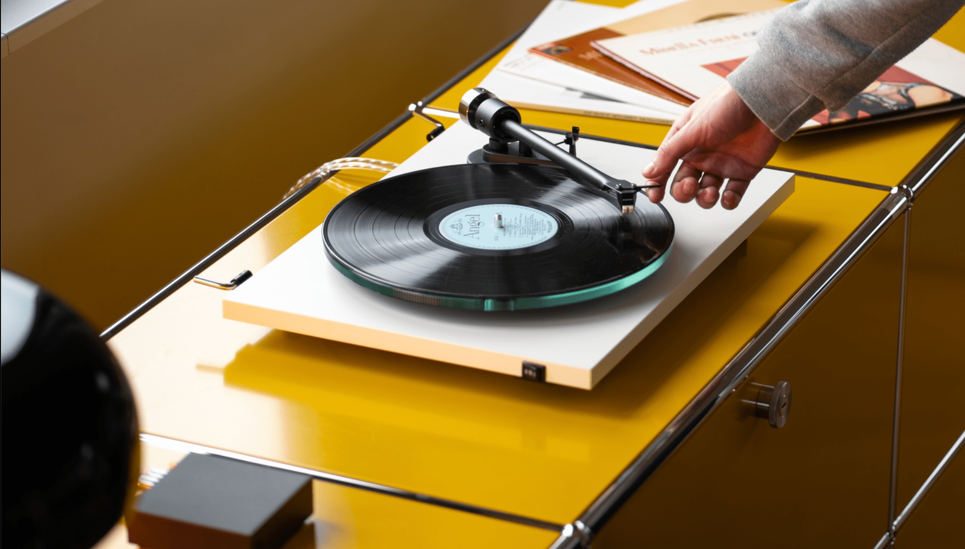 ProJect Audio T2 Super Phono Turntable with Ortofon 2M Red Cartridge in room