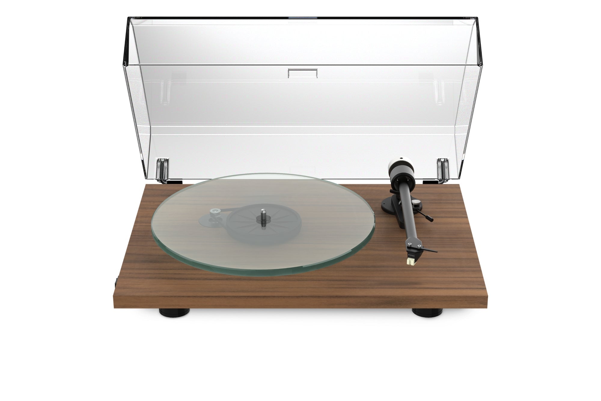 ProJect T2 W  Streaming Turntable with Ortofon 2M Red Cartridge, in walnut with dustcover