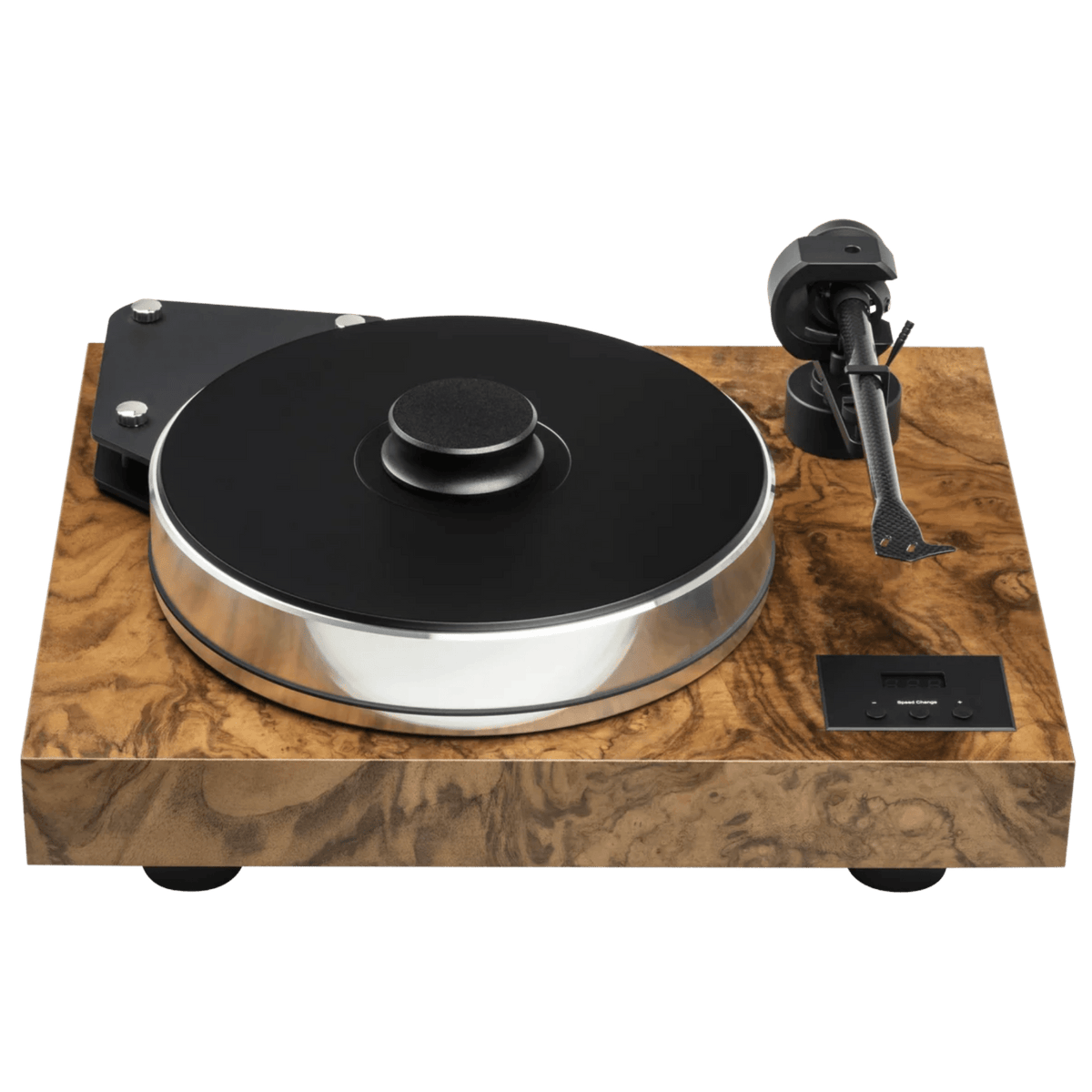 ProJect Xtension 10 Evolution Turntable in Walnut Burl Satin.  Please note that the Burl finish comes at a higher pricepoint.