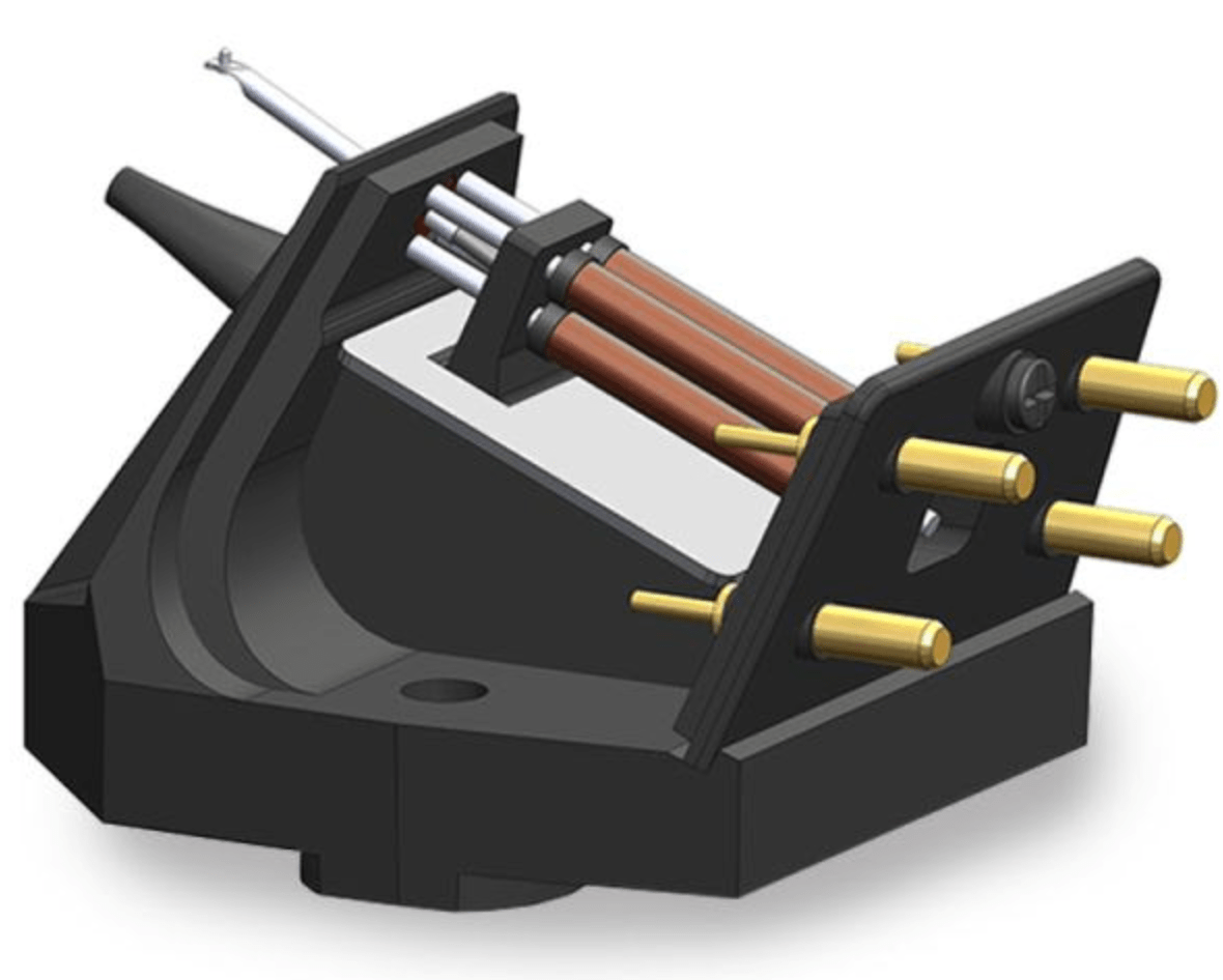 Rega Nd 3 Neodymium MM Cartridge, image shows internal structure