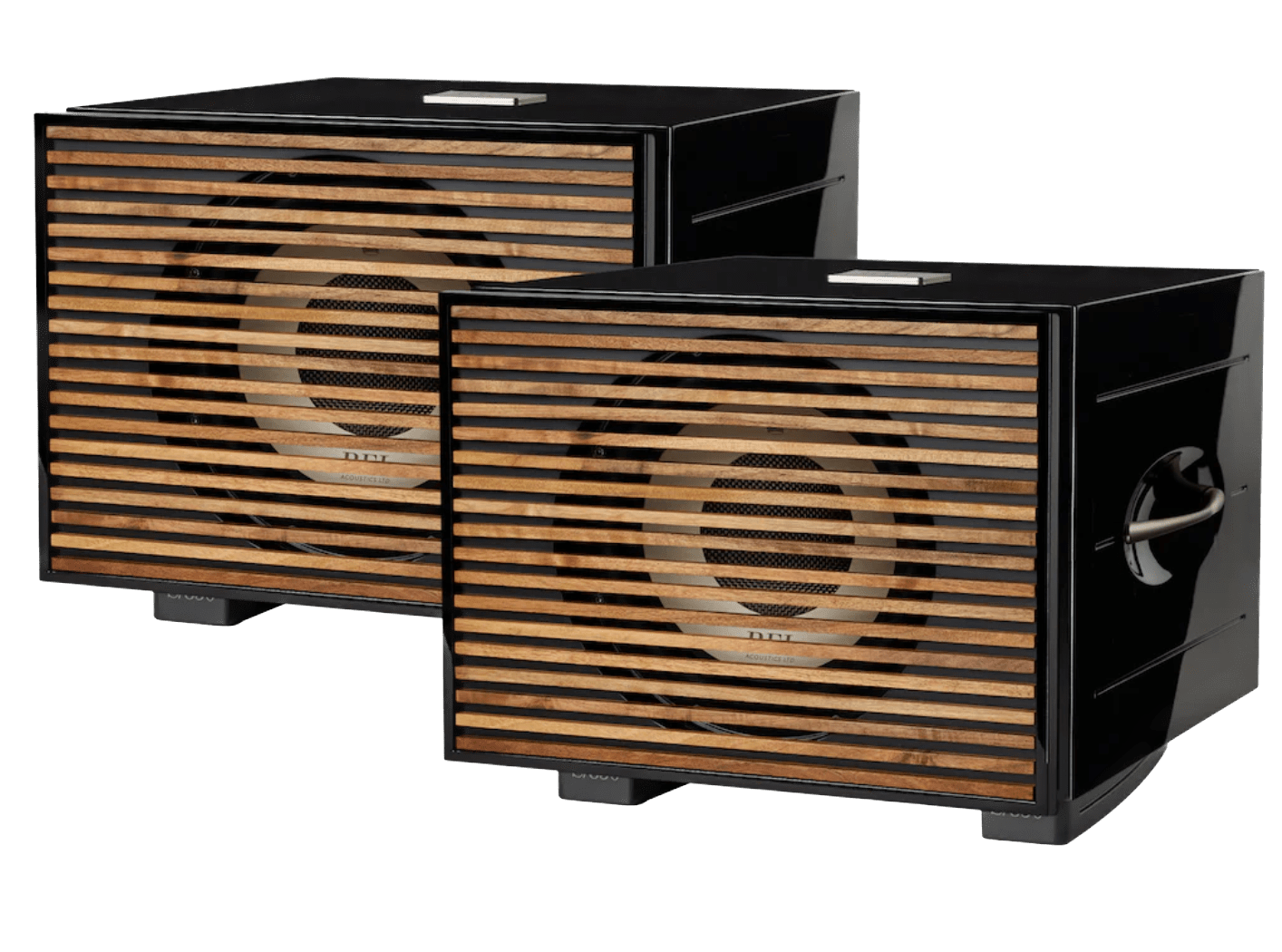 REL S/850 Subwoofer in black, pair with wooden  grille