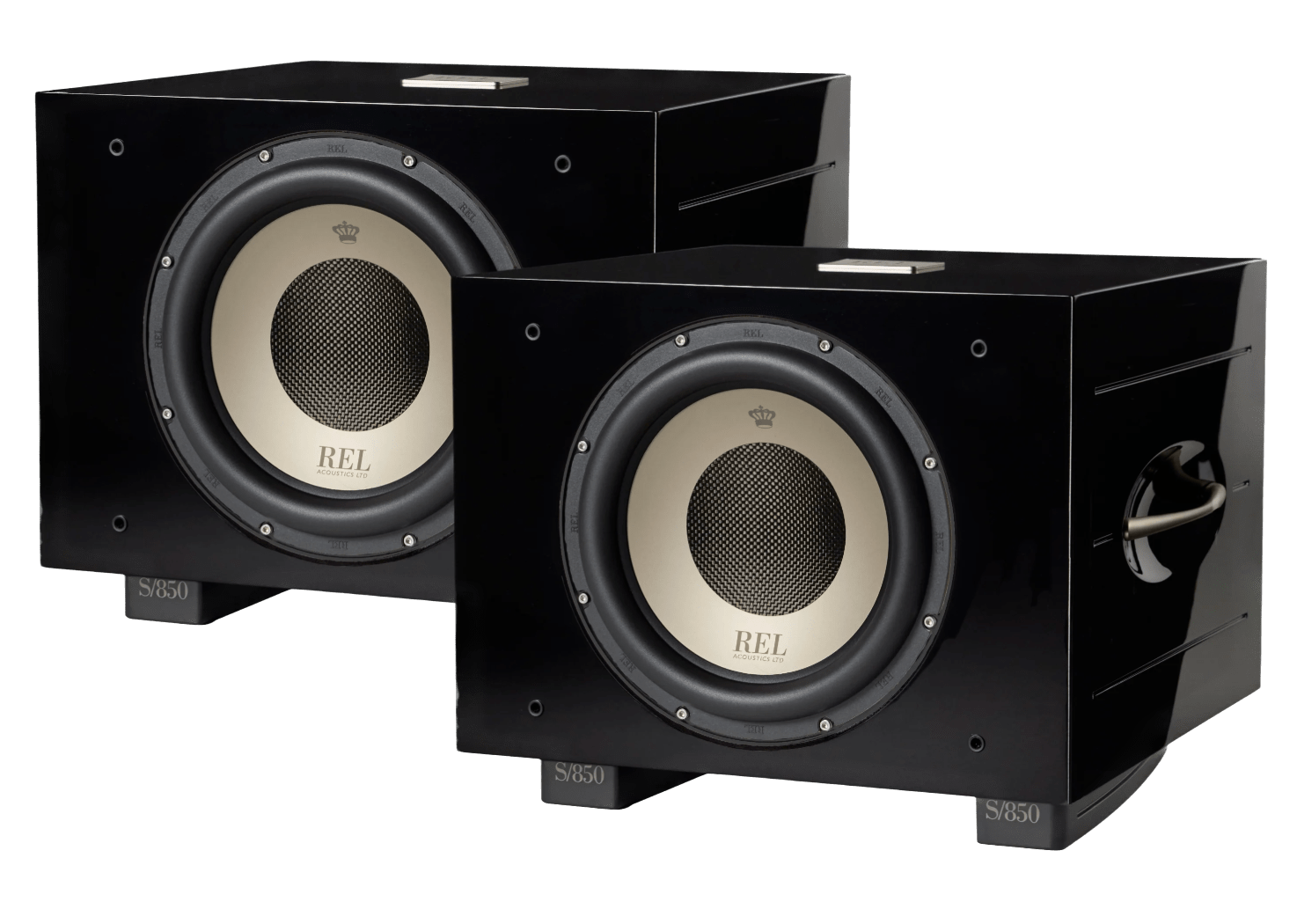 REL S/850 Subwoofer in black, pair no grille