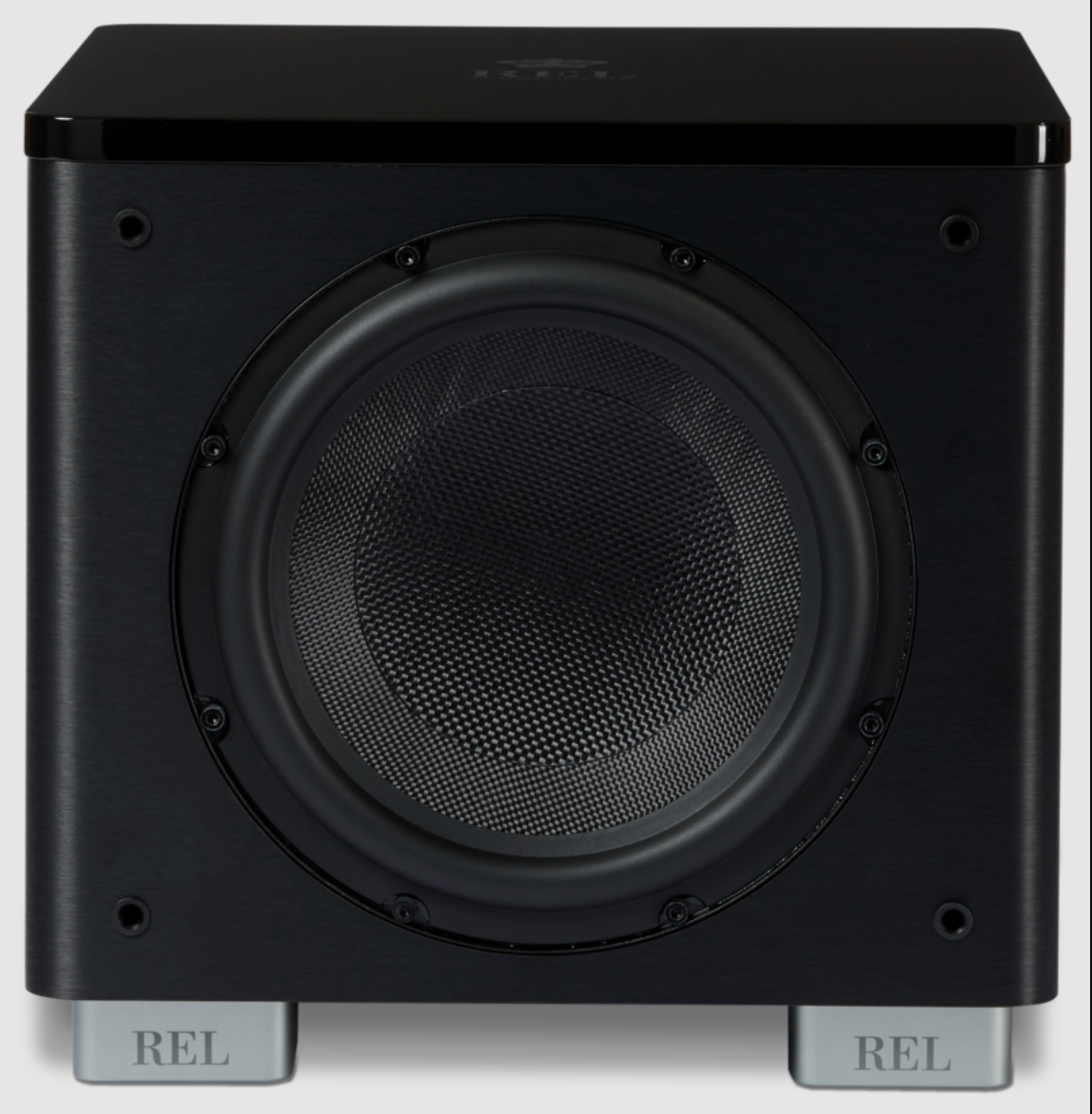 REL HT/1003 MK II Subwoofer in black, front of unit