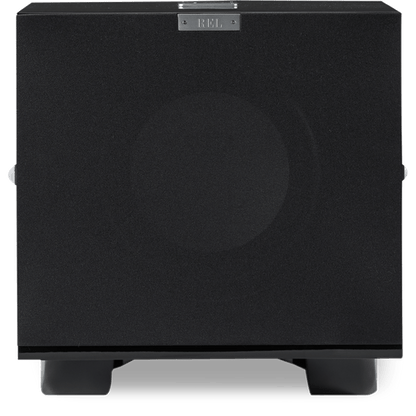REL Acoustics Subwoofers REL S/510 Subwoofer in piano black with grille.  Front