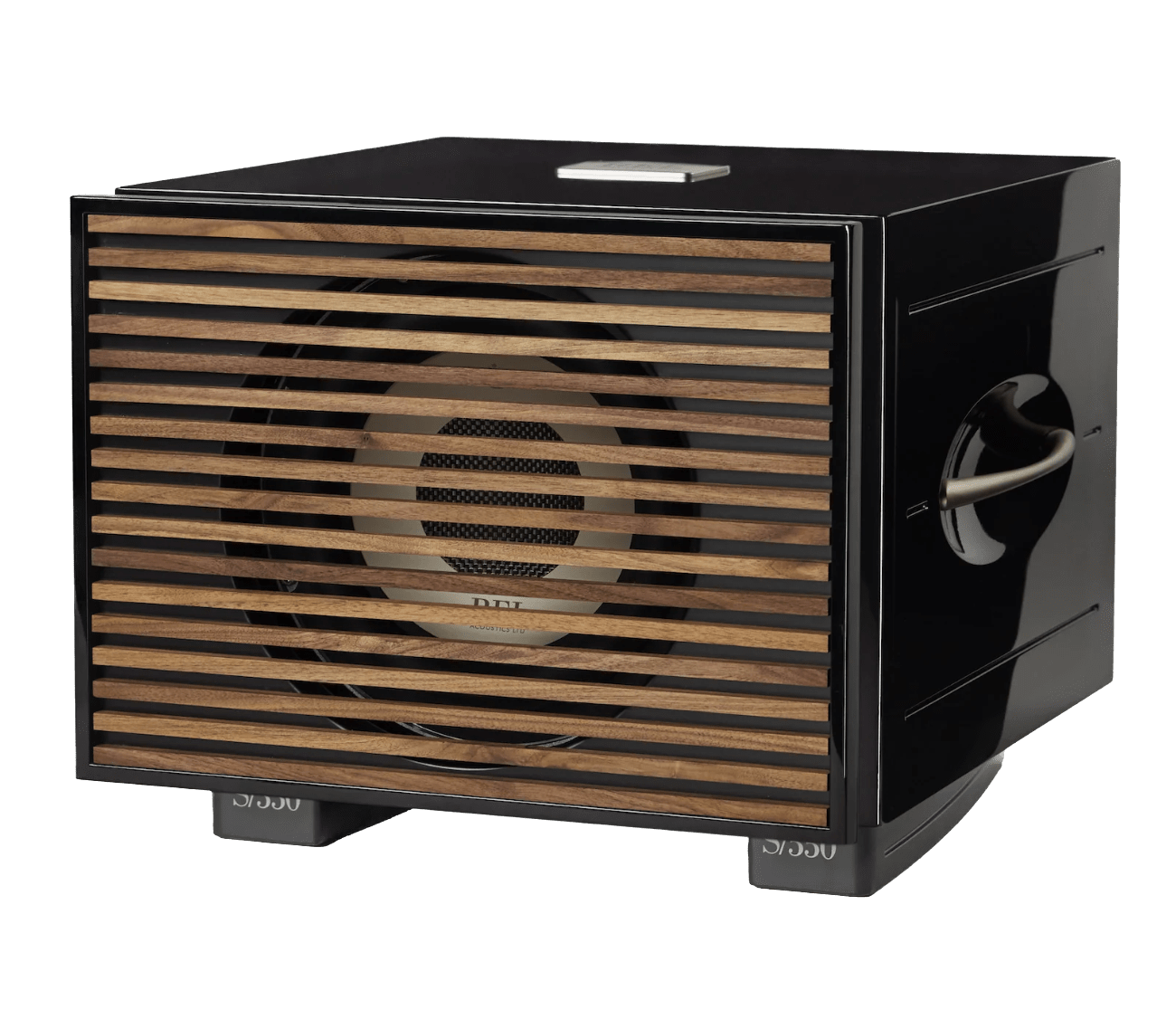 REL S/550 Subwoofers in Black with wooden grille