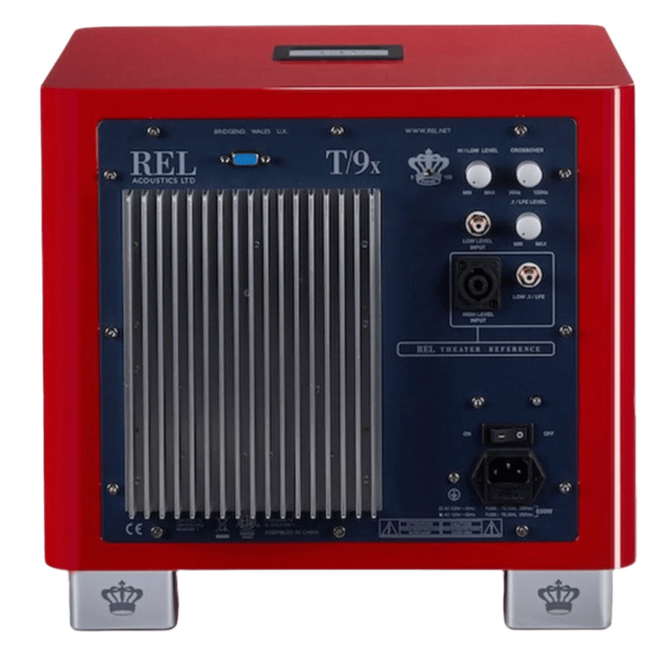 REL T/9x Subwoofer Limited Edition Italian Racing Red, back