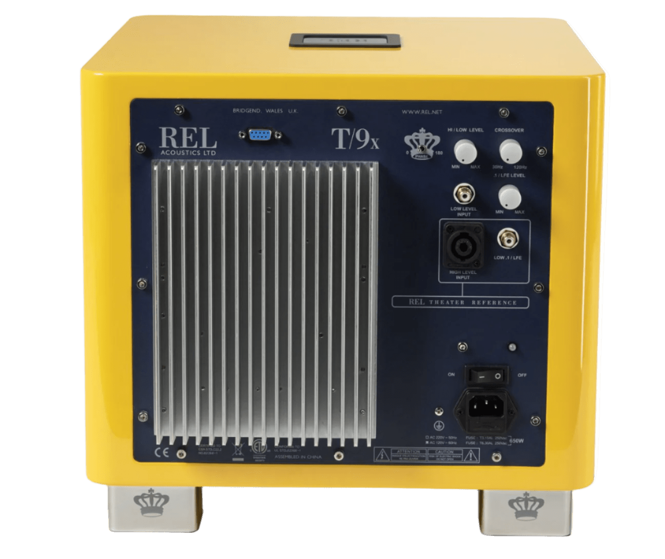 REL T/9x Subwoofer Limited Edition Le Mon Yellow, back