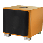 REL T/9x Subwoofer Limited Edition Tangerine Dream, with grille on an angle