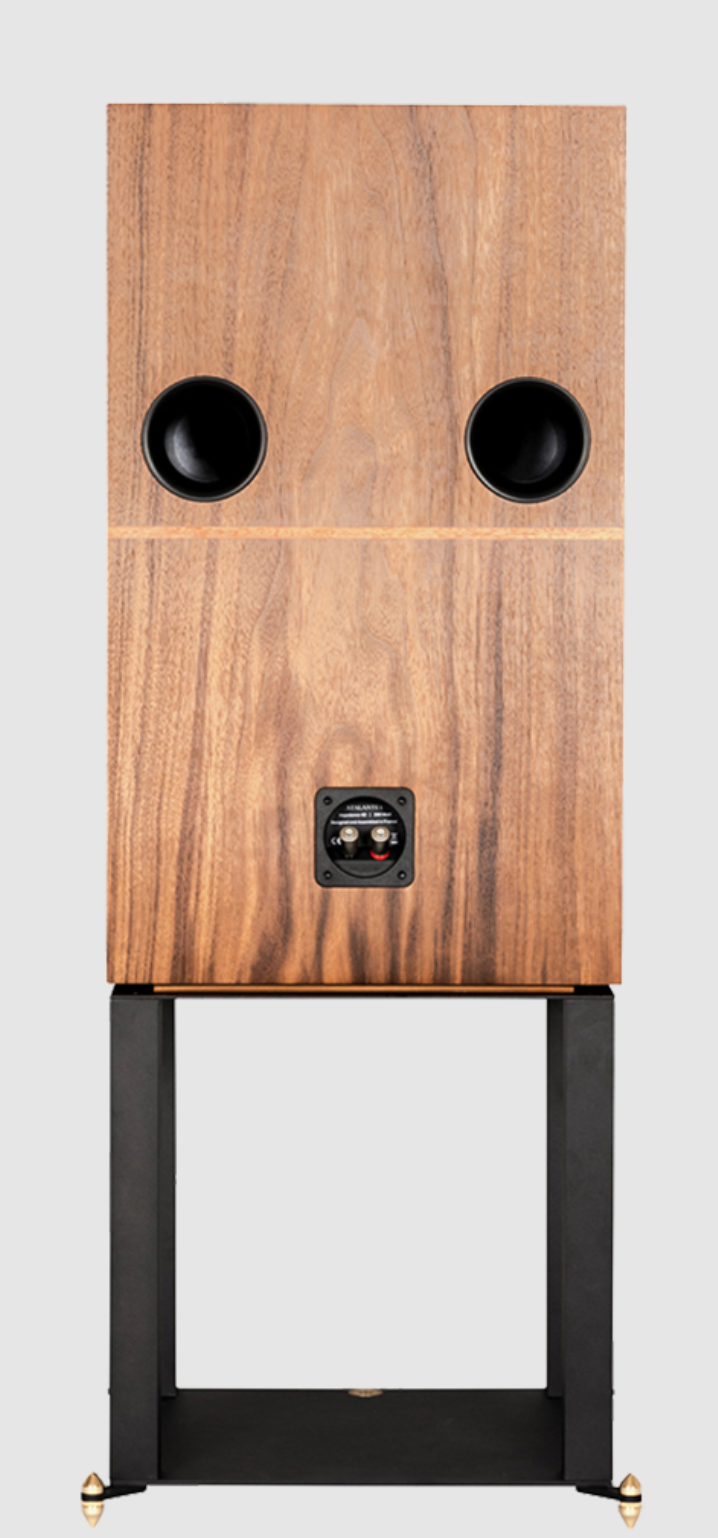 Revival Audio ATALANTE 5 Speakers in Walnut, back on stand