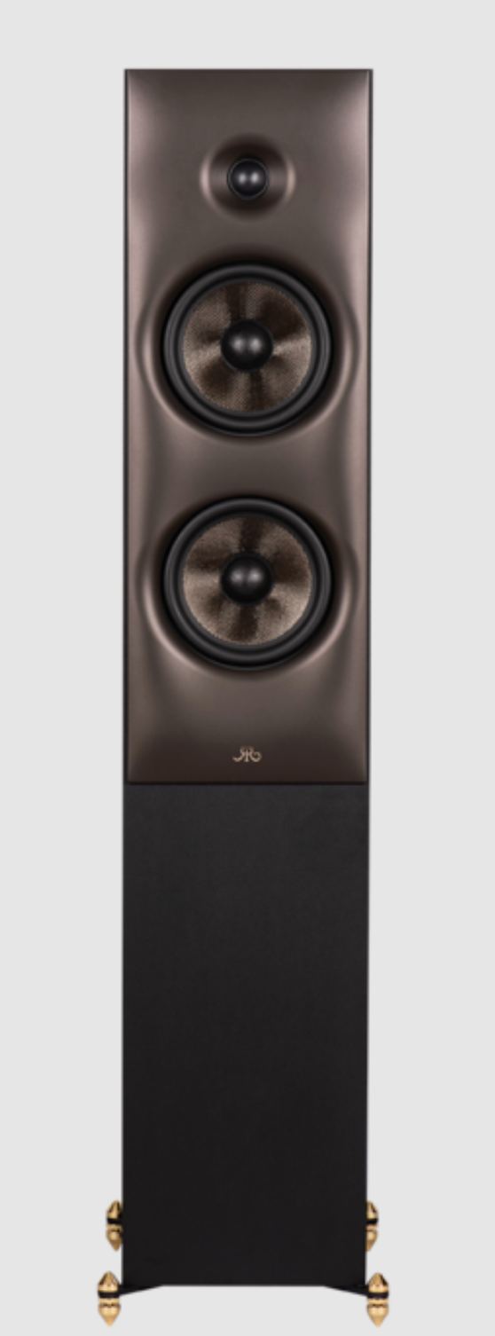 Revival Audio SPRINT 4 Floorstanding Speakers, in Matt Black.  Image shows individual speaker, front without grille.