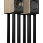 Revival Audio SPRINT 3 Bookshelf Speakers Pair, on stands in Blonde Oak