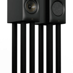 Revival Audio SPRINT 3 Bookshelf Speakers Pair, on stands in Matt Black