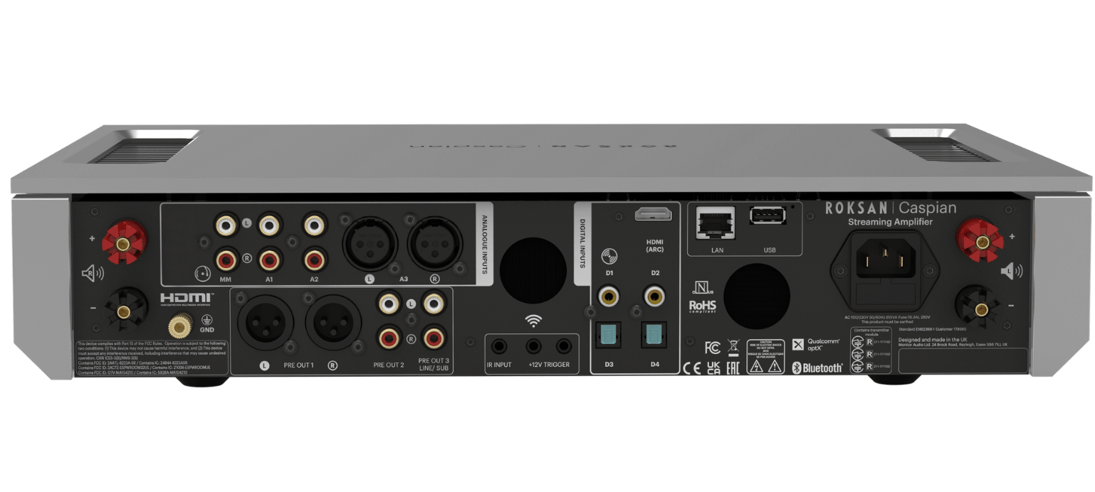 Roksan Caspian 4G Streaming Amplifier in silver, back