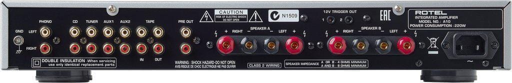 Rotel Integrated Amplifiers Rotel A10 Integrated Amplifier, rear of unit