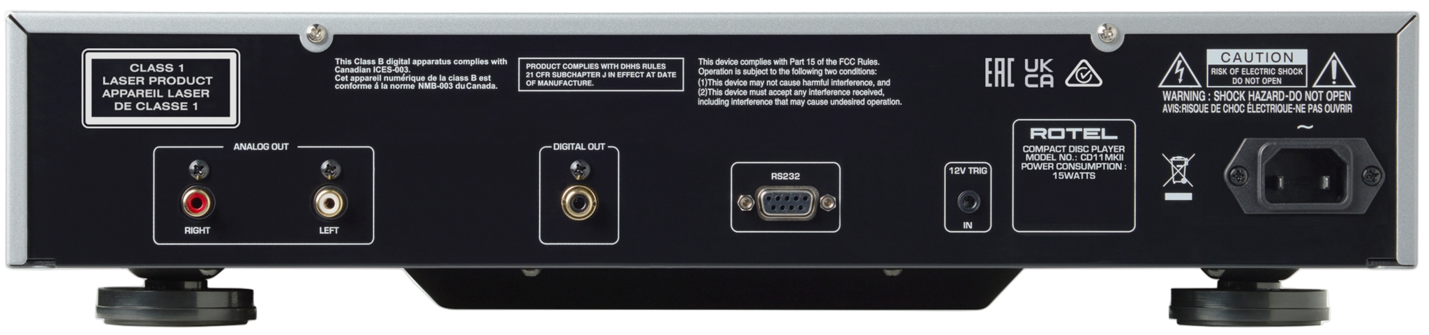 Rotel CD11 MKII.  Rear Panel image 