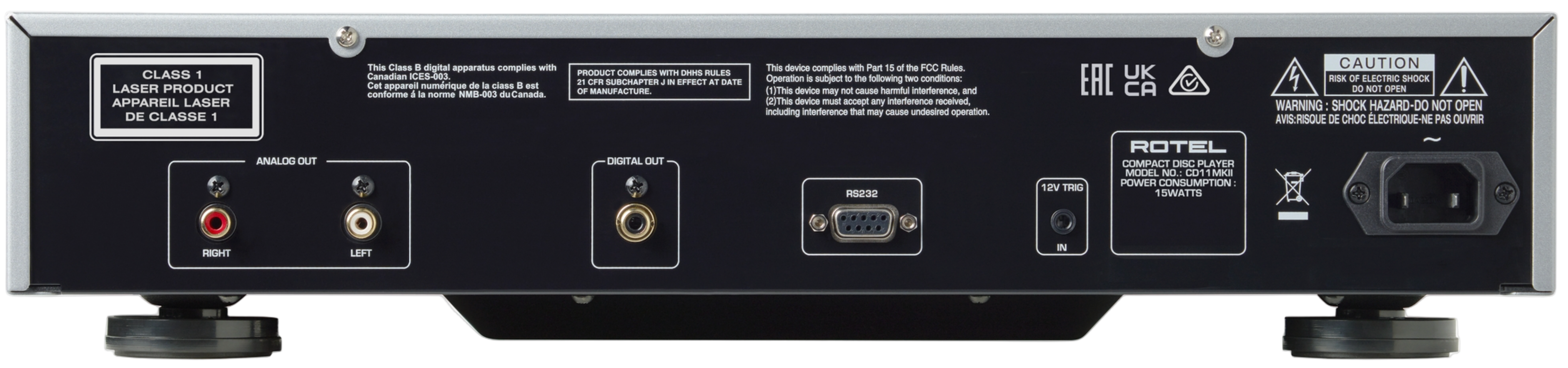 Rotel CD11 MKII.  Rear Panel image 
