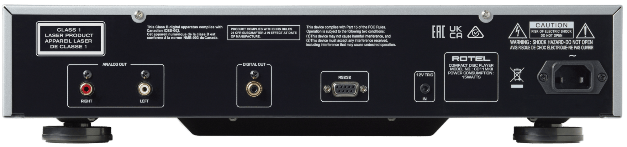 Rotel CD11 MKII.  Rear Panel image 