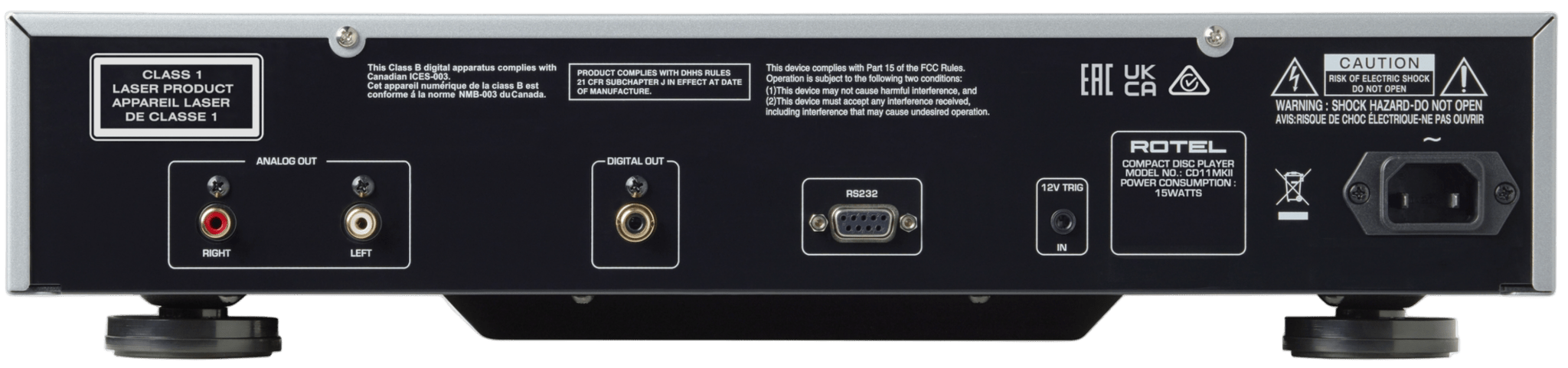 Rotel CD11 MKII.  Rear Panel image 