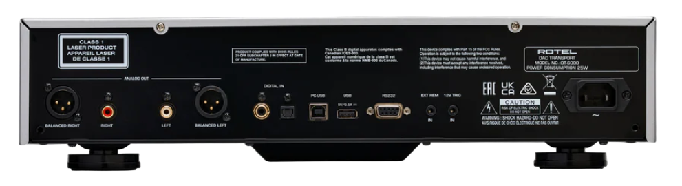 Rotel Diamond Series DT-6000 DAC Transport.  Rear panelImage