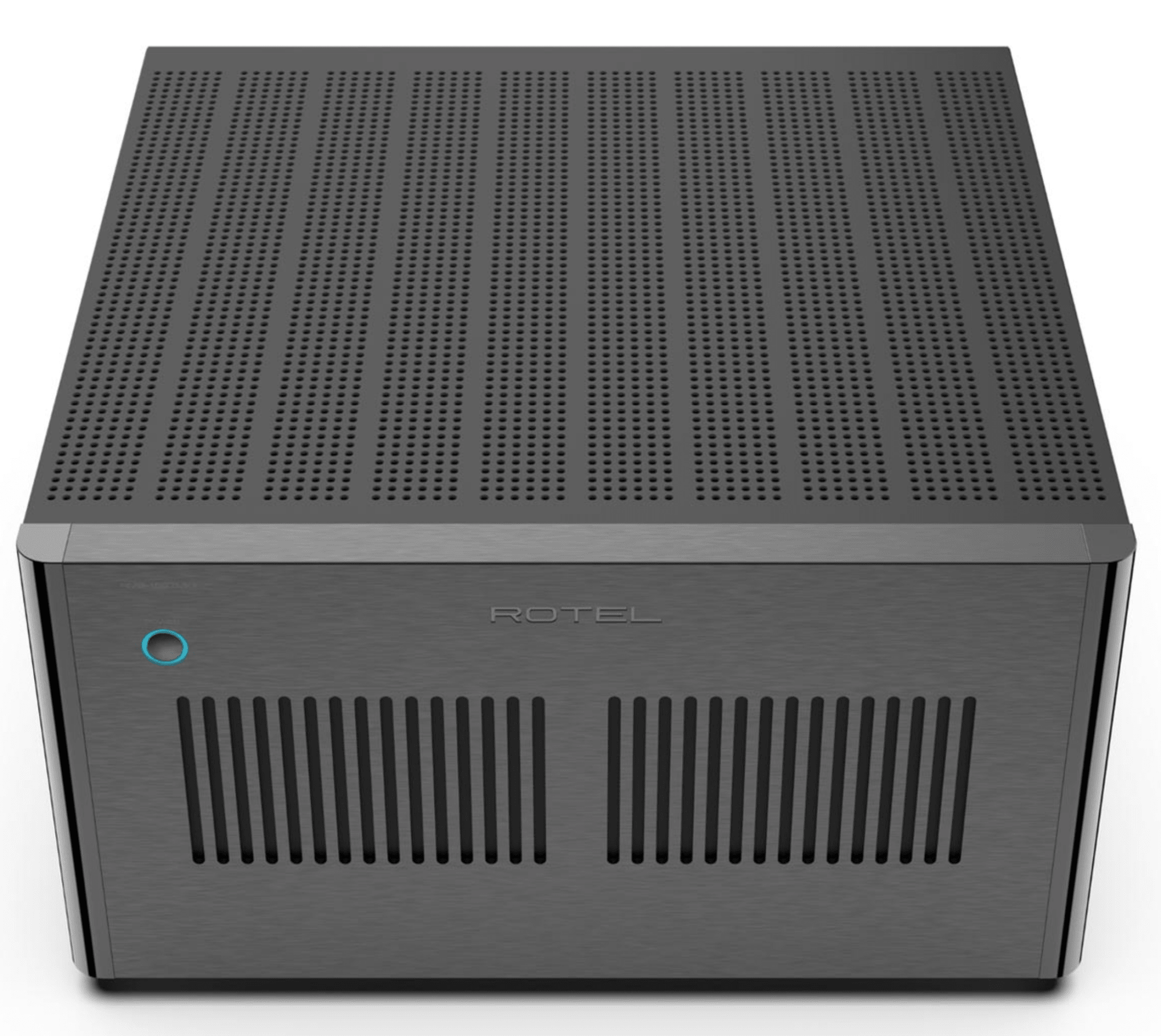 Rotel RMB-1587 MKII Multi-Channel Power Amplifier. Black front and top image