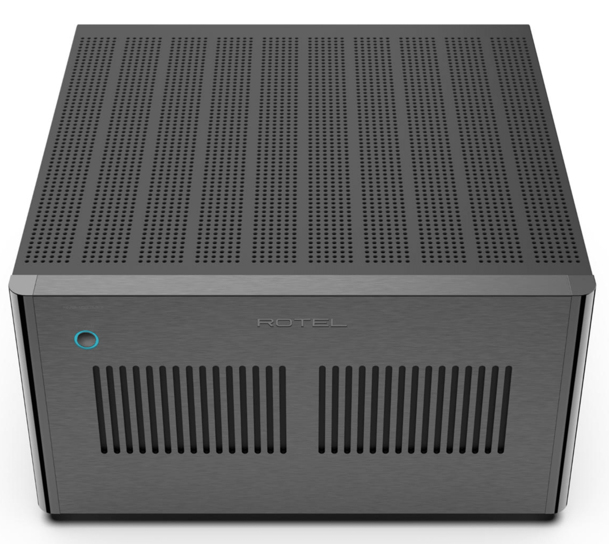 Rotel RMB-1587 MKII Multi-Channel Power Amplifier. Black front and top image