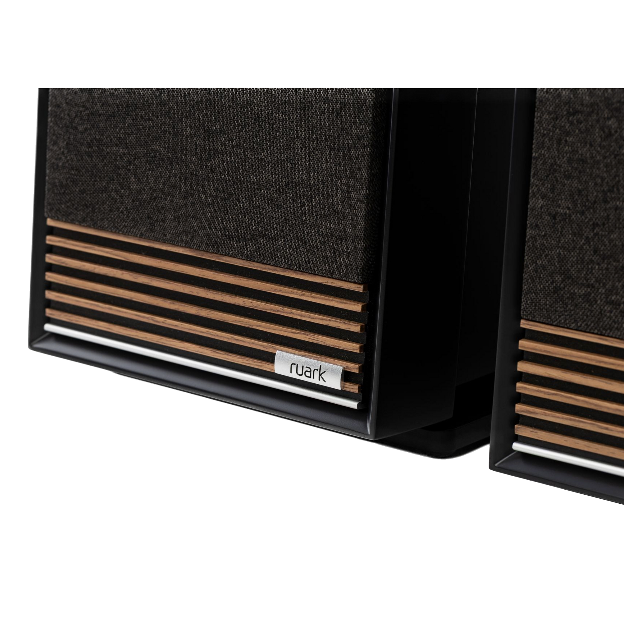 Ruark Talisman-R Floorstanding Speakers in Charcoal front, bottom detail