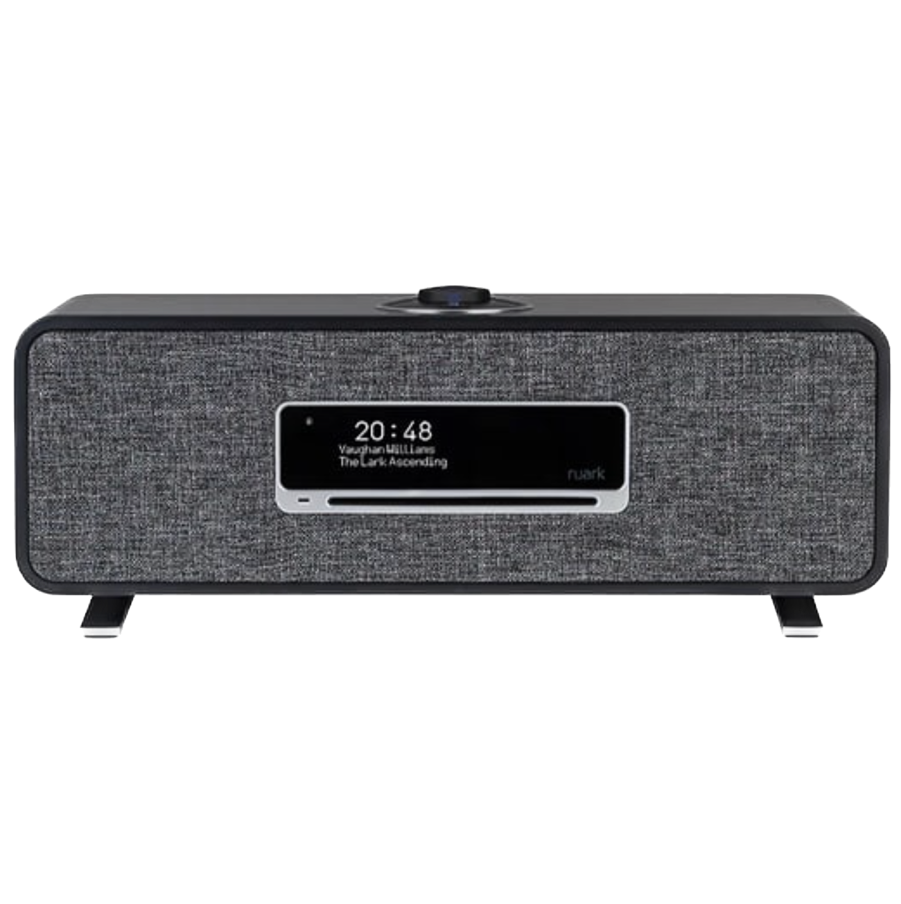 The Ruark Audio R3S is the ultimate, versatile all-in-one system connected music system. Satin Charcoal unit displayed here