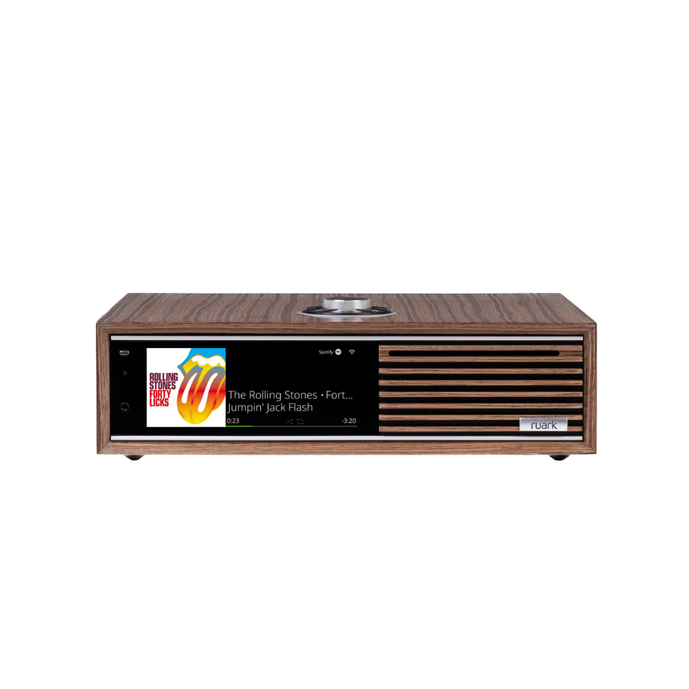 Ruark Audio R710 Music Console in Walnut, front and top