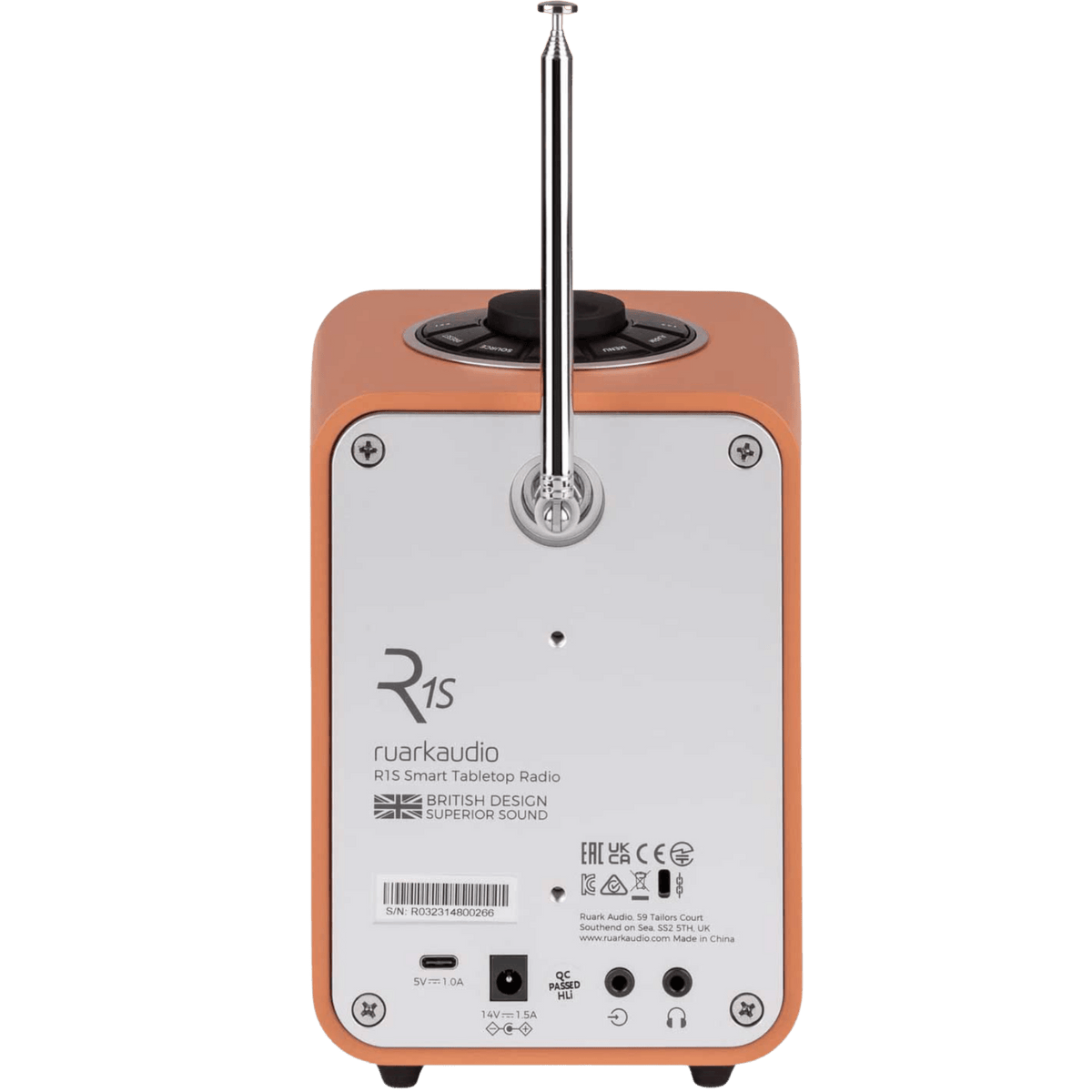 Ruark Audio R1S Smart Radio, in terracota, back