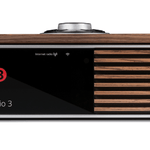 Ruark Audio R610 Music Console in Fused Walnut Veneer with Walnut Slat Trim, front view