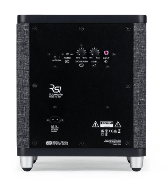 Ruark Audio RS1 Subwoofer in Charcoal, rear of unit