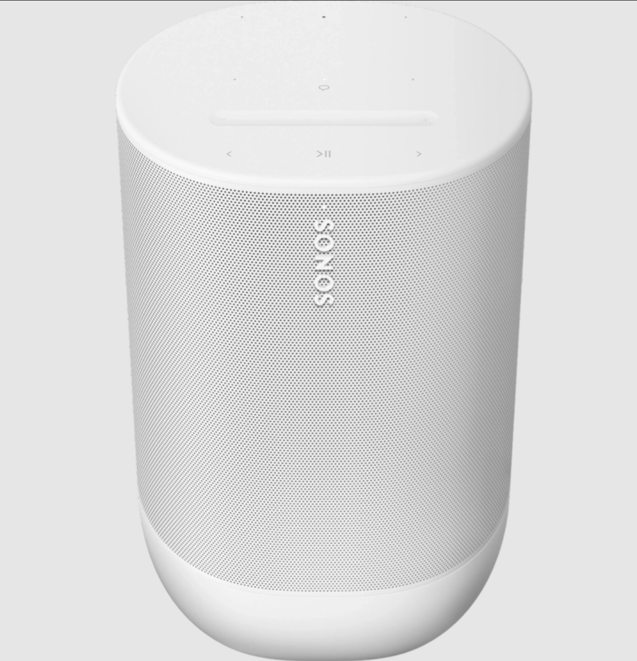 Sonos Move 2 Portable Smart Speaker in white.  Image of front and top