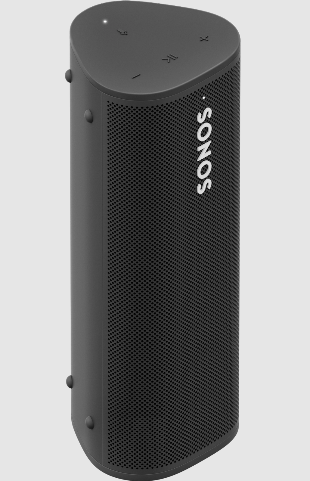 Sonos Roam, black, front and side, vertical