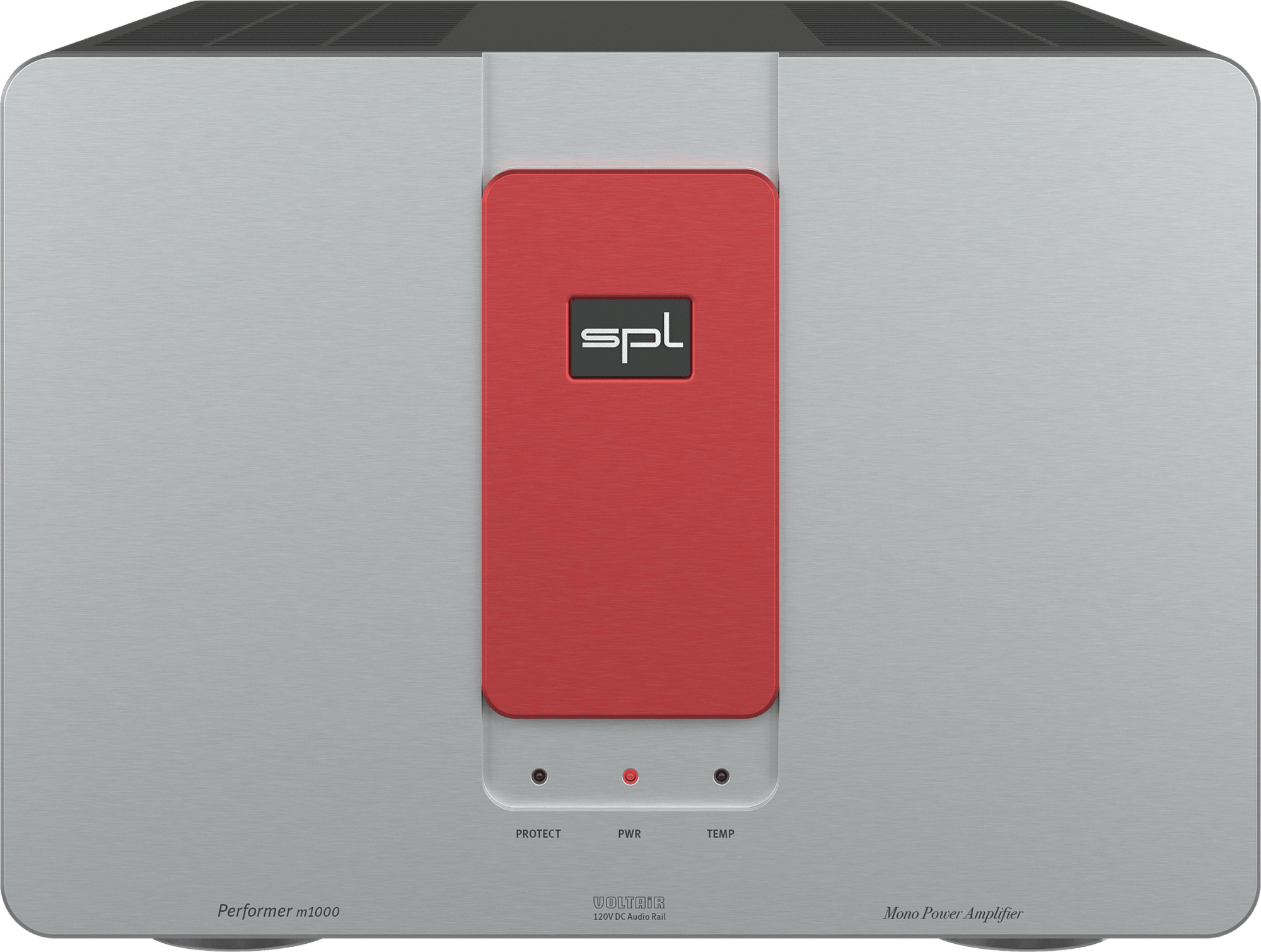SPL Audio Performer m1000 Mono Power Amplifier. Silver unit with red badge