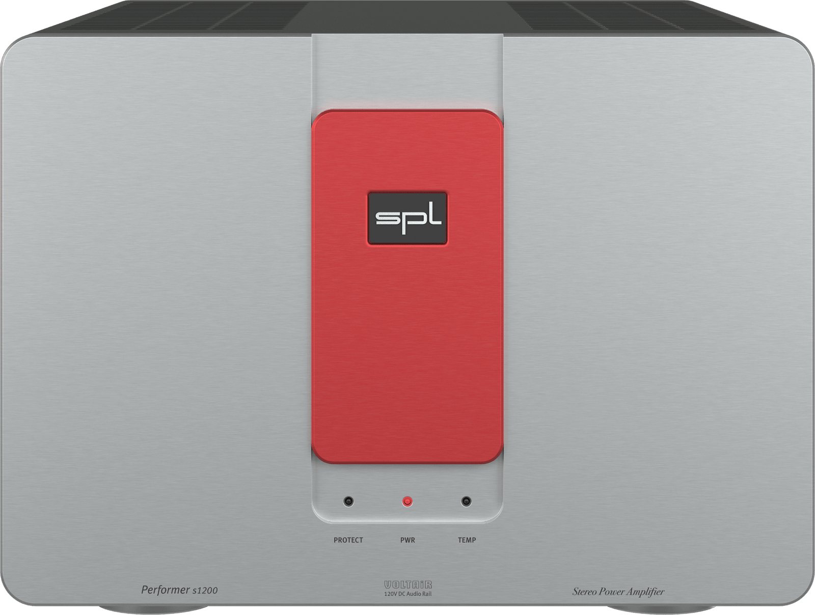 SPL Audio Performer s1200 Stereo Power Amplifier in silver with red insert
