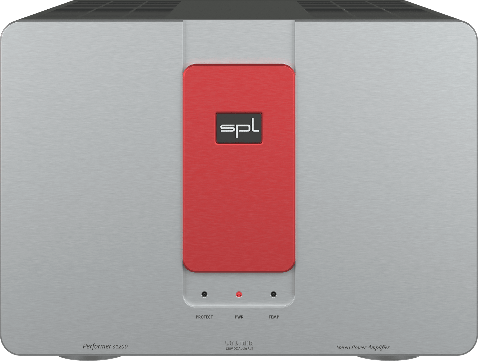 SPL Audio Performer s1200 Stereo Power Amplifier in silver with red insert